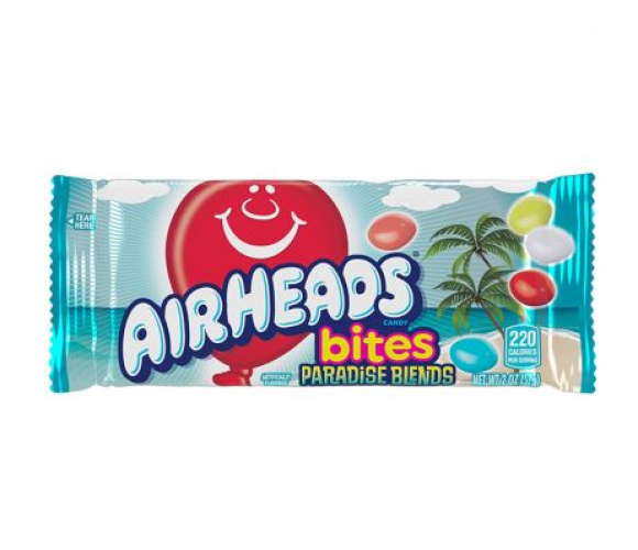 Airheads bites Paradise Blends, die je dat paradijselijke eilandgevoel geven. Smaken zijn Cherry Pineapple Blast, Citrus Rush, White Mystery, Raspberry Lemonade, Blue Hawaiian.