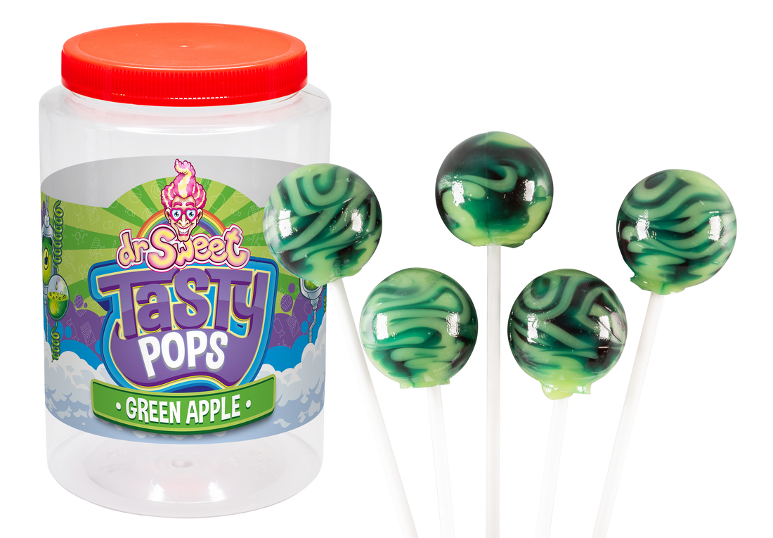 Dr. Sweet Tasty Pop Green Apple 70 stuks